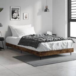 Berkfield Home Bed Frame Smoked Oak 90x200 cm Engineered Wood in Brown - thumbnail 2