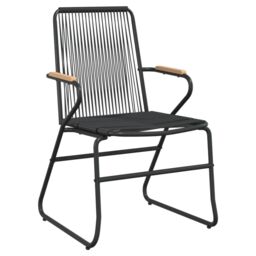 Berkfield Home 7 Piece Garden Dining Set Black PVC Rattan - thumbnail 5