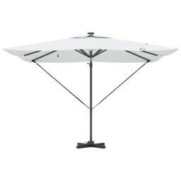 Berkfield Home Roma Cantilever Parasol with Solar LEDs - Sand - 286 x 285 x 270 cm - Aluminium - thumbnail 5