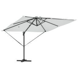 Berkfield Home Roma Cantilever Parasol with Solar LEDs - Sand - 286 x 285 x 270 cm - Aluminium - thumbnail 4