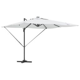 Berkfield Home Roma Cantilever Parasol with Solar LEDs - Sand - 286 x 285 x 270 cm - Aluminium - thumbnail 2