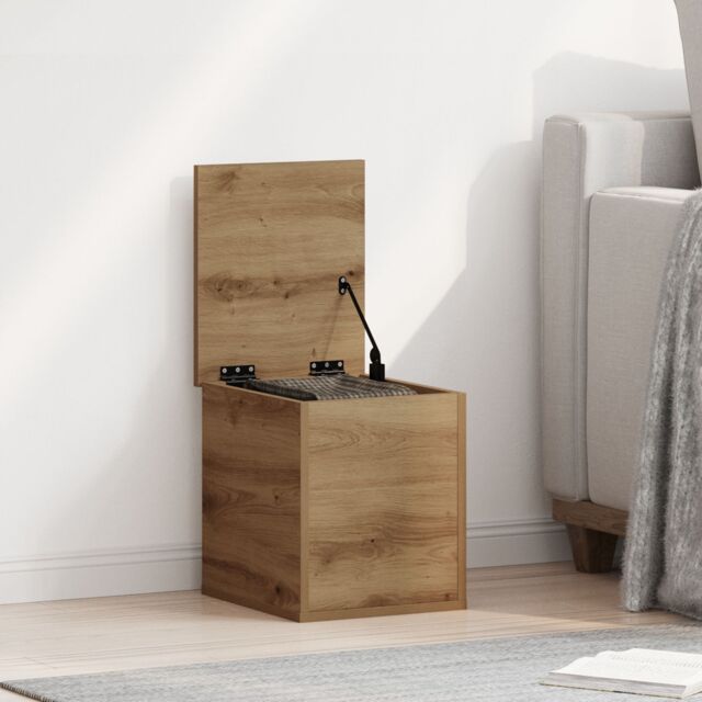 Berkfield Home Storage Box Artisan Oak 30x35x35 cm Engineered Wood in Brown - Size: 30 x 35 x 35 cm - image 1