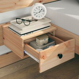 Berkfield Home with Drawer Brown 160 x 200 cm Solid pine wood in Beige - thumbnail 5