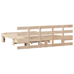 Berkfield Home with Drawer Brown 160 x 200 cm Solid pine wood in Beige - thumbnail 8
