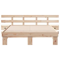 Berkfield Home with Drawer Brown 160 x 200 cm Solid pine wood in Beige - thumbnail 6
