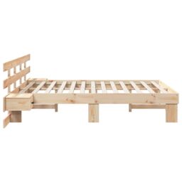 Berkfield Home with Drawer Brown 160 x 200 cm Solid pine wood in Beige - thumbnail 7