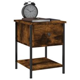Berkfield Home Elegant Bedside Tables 2 pcs Smoked Oak 34x35.5x45 cm Engineered Wood in Brown - thumbnail 4