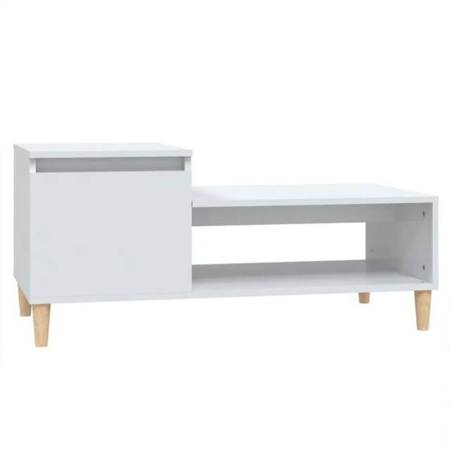 Berkfield Home Coffee Table High Gloss White 100x50x45 cm Engineered Wood - Size: 100 x 50 x 45 cm - image 1