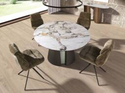 Angel Cerda Olive-Green Velvet Swivel Dining Chair with Stainless-Steel Legs in Olive - thumbnail 5