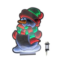 Samuel Alexander 60cm Light up Snowman Infinity Christmas Decoration with Red, White & Green LEDs - thumbnail 9