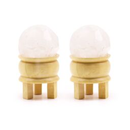 KDMD Gemstone Faceted Healing Ball & Stand - Rock Quartz in White - thumbnail 2