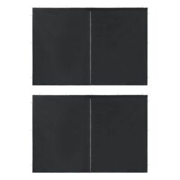 Berkfield Home Party Tent Sidewall 2 pcs with Zipper PE Anthracite in Black - thumbnail 1