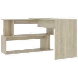 Berkfield Home Modern Corner Desk Sonoma Oak 200x50x76 cm Engineered Wood in Light Oak - Size: 200 x 50 x 76 cm - thumbnail 5