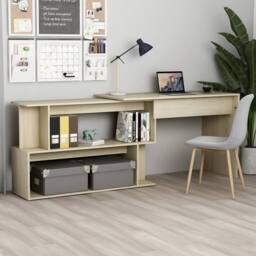 Berkfield Home Modern Corner Desk Sonoma Oak 200x50x76 cm Engineered Wood in Light Oak - Size: 200 x 50 x 76 cm - thumbnail 2