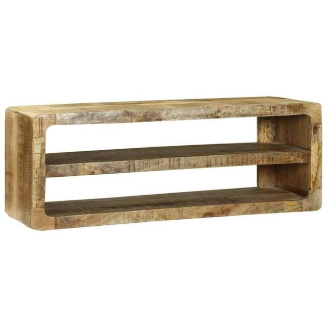 Berkfield Home TV Cabinet 100x32x36 cm Solid Wood Mango in Brown - Size: 100 x 32 x 36 cm - image 1