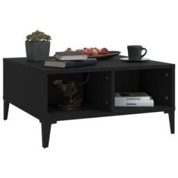 Berkfield Home Modern Coffee Table Black 60x60x30 cm Engineered Wood - Size: 60 x 60 x 30 cm - thumbnail 5