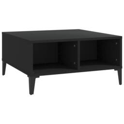 Berkfield Home Modern Coffee Table Black 60x60x30 cm Engineered Wood - Size: 60 x 60 x 30 cm - thumbnail 3