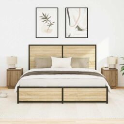 Berkfield Home Bedside Cabinets with LED Lights¬†2 pcs Artisan Oak 38x34x50 cm - Size: 38 x 34 x 50 cm - thumbnail 4