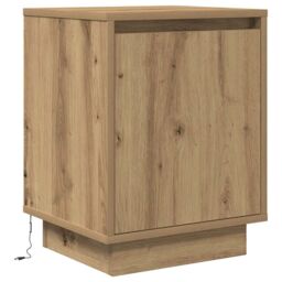 Berkfield Home Bedside Cabinets with LED Lights¬†2 pcs Artisan Oak 38x34x50 cm - Size: 38 x 34 x 50 cm - thumbnail 7