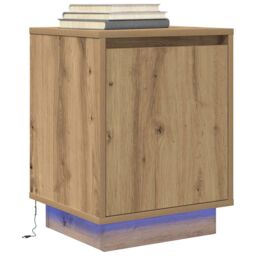 Berkfield Home Bedside Cabinets with LED Lights¬†2 pcs Artisan Oak 38x34x50 cm - Size: 38 x 34 x 50 cm - thumbnail 6