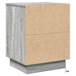 Berkfield Home Bedside Cabinet with LED Lights Grey Sonoma 39x34, 5x50 cm - thumbnail 8
