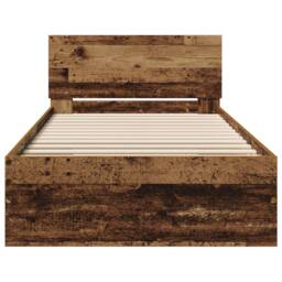 Berkfield Home Bed Frame Old Wood 90x200 cm Engineered Wood in Brown - thumbnail 6
