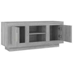 Berkfield Home TV Cabinet Grey Sonoma 102x35x45 cm Engineered Wood - Size: 102 x 35 x 45 cm - thumbnail 7