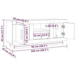 Berkfield Home TV Cabinet Grey Sonoma 102x35x45 cm Engineered Wood - Size: 102 x 35 x 45 cm - thumbnail 8