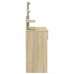 Berkfield Home Dressing Table with LED Sonoma Oak 100x40x130 cm in Light Brown - Size: 100 x 40 x 130 cm - thumbnail 6