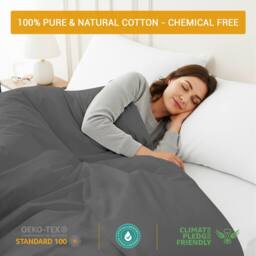 Grace Luxury Double Duvet Cover Sets with Matching Fitted Sheet in Charcoal - Size: Single - thumbnail 5