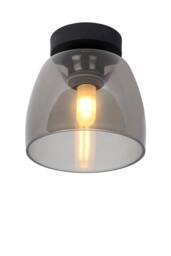 Lucide 'TYLER' Dimmable Stylish Retro Bathroom LED Flush Ceiling Light 1xG9 in Black