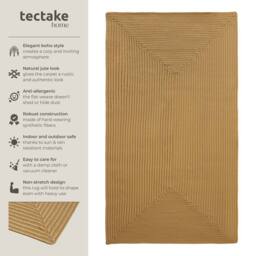 tectake Rug Raya 80 X 150 Cm - Brown in Tan - Size: 80 cm x 150 cm - thumbnail 2