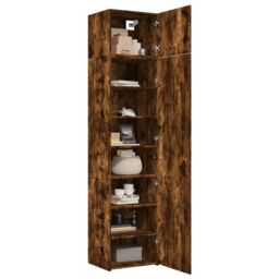Berkfield Home Slim Storage Cabinet Smoked Oak 50x42.5x225 cm Engineered Wood in Brown - thumbnail 3