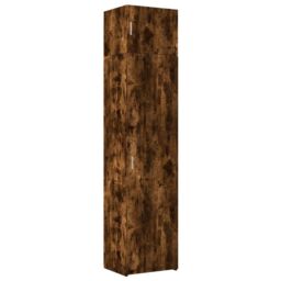 Berkfield Home Slim Storage Cabinet Smoked Oak 50x42.5x225 cm Engineered Wood in Brown - thumbnail 2