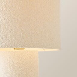 ValueLights Ash Natural Full Boucle Fabric Table Lamp in Cream - thumbnail 4