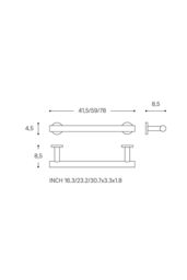 Cosmic Towel rail 41, 5cm, Silver, Anti-corrosion, Architect S+ Collection in Grey - thumbnail 4