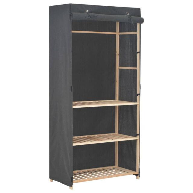 Berkfield Home 3-Tier Wardrobe Grey 79x40x170 cm Fabric - Size: 79 x 40 x 170 cm - image 1