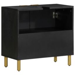 Berkfield Home Bathroom Sink Cabinet Black 62x33x58 cm Engineered Wood - Size: 62 x 33 x 58 cm - thumbnail 5