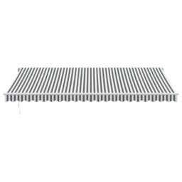 Berkfield Home Manual Retractable Awning with LED Anthracite&White 500x300 cm in Black - thumbnail 4