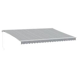 Berkfield Home Manual Retractable Awning with LED Anthracite&White 500x300 cm in Black - thumbnail 2