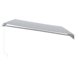 Berkfield Home Manual Retractable Awning with LED Anthracite&White 500x300 cm in Black - thumbnail 5