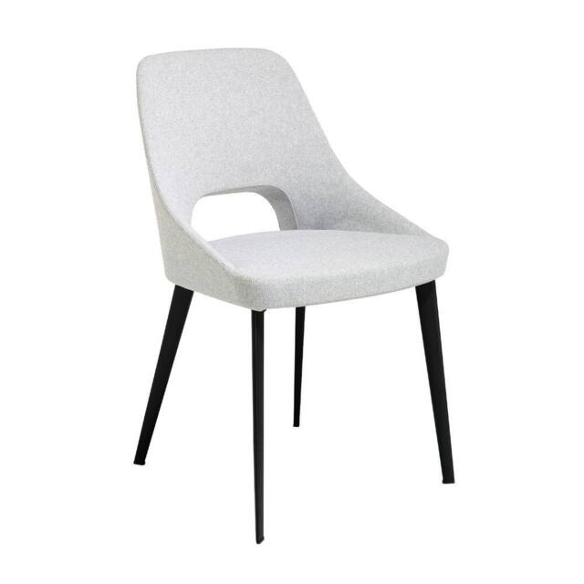Angel Cerda Grey Fabric Dining Chair with Black Stainless Steel - image 1