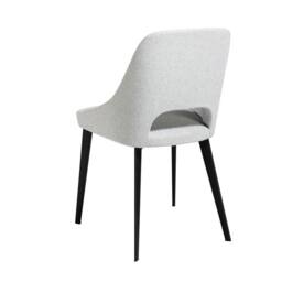 Angel Cerda Grey Fabric Dining Chair with Black Stainless Steel - thumbnail 6