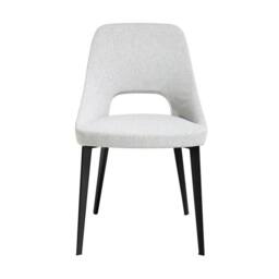 Angel Cerda Grey Fabric Dining Chair with Black Stainless Steel - thumbnail 2