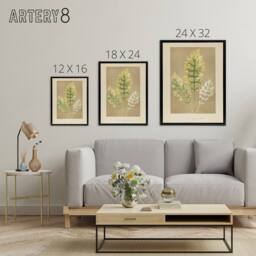 "Artery8 Vintage Botanical Dusty Miller Leaves Fawcett Framed Canvas Wall Art in Beige - Size: W12"" x H16""" - thumbnail 4