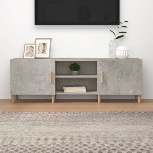 Berkfield Home TV Cabinet Concrete Grey 150x30x50 cm Engineered Wood - Size: 150 x 30 x 50 cm - image 1