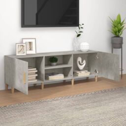 Berkfield Home TV Cabinet Concrete Grey 150x30x50 cm Engineered Wood - Size: 150 x 30 x 50 cm - thumbnail 3