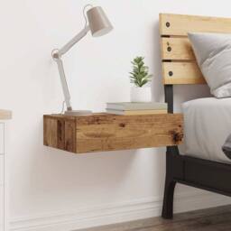 Berkfield Home Durable Bedside Cabinet Old Wood 60x35 cm Engineered Wood in Brown - thumbnail 4