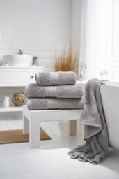 Deyongs Bliss Pima Supersoft Fluffy Cotton 650gsm Towels in Light Grey - thumbnail 3