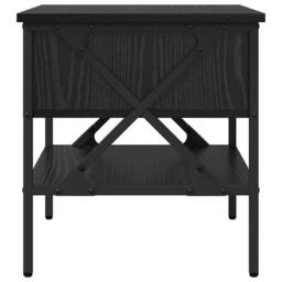 Berkfield Home Bedside Table Black Oak 40x42x45 cm Engineered Wood - Size: 40 x 42 x 45 cm - thumbnail 7